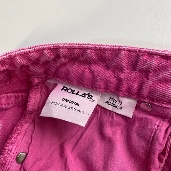 Rolla’s High Rise Straight Women's Jeans Pink - Size 27 - Picture 3 of 5